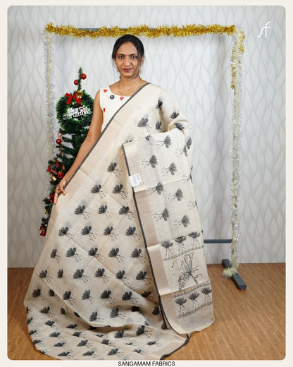 COTTON SILK FLORAL  SAREE